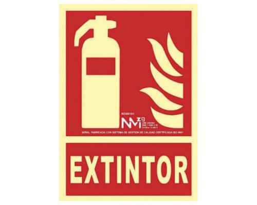 SEÑAL "EXTINTOR" 210X300 PVC ROJO ARCHIVO 2000 6171-01H RJ (Espera 4 dias)